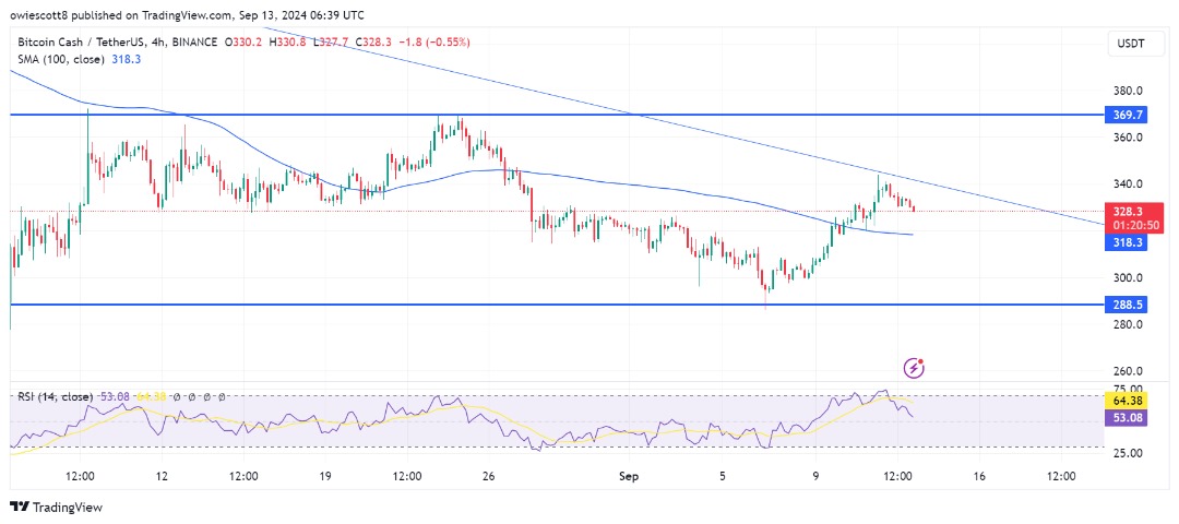 Bitcoin Cash Eyes $288 As Bears Take Charge After Trendline Rejection