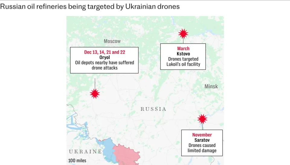 ‘Russia’s Google’ ordered to hide maps of oil refineries after Ukrainian attacks